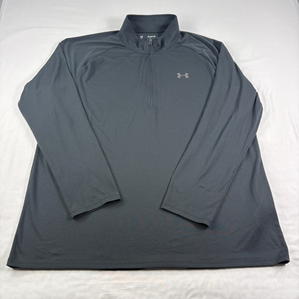 Under Armour Shirt mens 3XL Black 1/4 Zip Pullover Golf Lightweight Performance